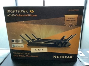 NIGHTHAWK X6, AC3200 Tri-Band WiFi Router, Netgear, Appears New