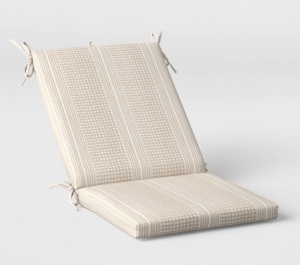 DuraSeason Fabric™ Outdoor Chair Cushion Geo Stripe Neutral- Threshold, Like New, Retail - $35