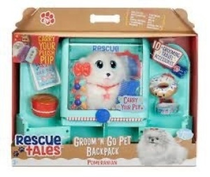 Rescue Tales Groom 'N Go Pet Backpack, w/ Plush Pet 