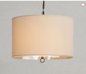 Pottery Barn, Linen Drum Pendant, Like New, Retail - $399