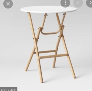 Cafe Round Teak Folding Table | A-Grade French Cafe Folding Patio Bistro Table Folding Cafe Table - Gessato Design Store Folding CafeTable - Gessato, Like New, Has Minor Scratches, Retail - $80