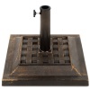 26lb Steel Square Patio Umbrella Base Stand, Basketweave Pattern