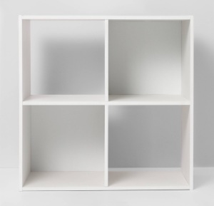 4 Cube Decorative Bookshelf White - Room Essentials, Like New, retail - $33