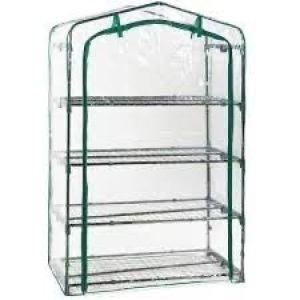 4-Tier Mini Portable Indoor Outdoor Greenhouse w/ Steel Shelves - 40in