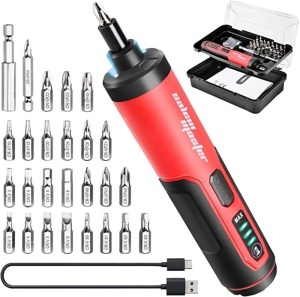 Salem Master, 4V Electric Screwdriver, Adjustable Torque, Cordless, USB Rechargeable, LED Work Light, Carrying Box, Like New, Retail - $29.97