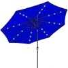 Solar LED Lighted Patio Umbrella w/ Tilt Adjustment, UV-Resistance - 10ft, Resort Blue