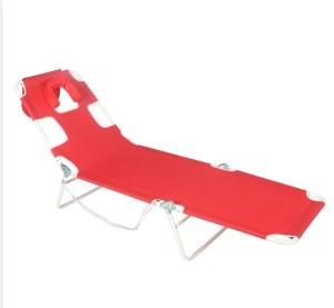 Face Down Beach Chaise Lounge - Red - Ostrich, Like New, retail - $60