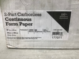 2 Part Carbonless Continuous Form Paper