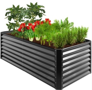 Outdoor Metal Raised Garden Bed for Vegetables, Flowers, Herbs - 6x3x2ft, Gray