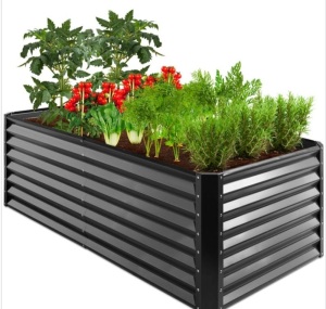 Outdoor Metal Raised Garden Bed for Vegetables, Flowers, Herbs - 6x3x2ft, Gray