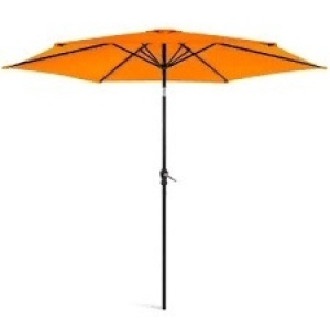 Outdoor Steel Market Patio Umbrella Decoration w/ Tilt, Crank Lift - 10ft