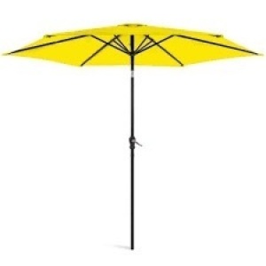 Outdoor Steel Market Patio Umbrella Decoration w/ Tilt, Crank Lift - 10ft