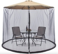 Adjustable Bug Net Accessory for Patio Umbrella w/ Zippered Door - 9ft