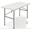 4ft Portable Folding Plastic Dining Table w/ Handle, Lock