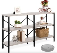 3-Tier Industrial Hallway Console Table for Living Room, Entry Way - 55in