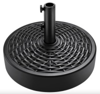 Plastic Faux Wicker Patio Umbrella Base Accessory w/ 2 Adjustment Knobs