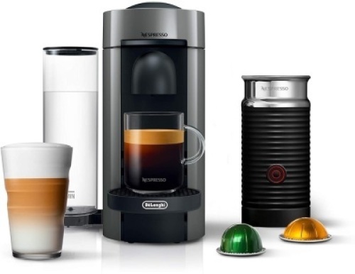 Nespresso VertuoPlus Coffee and Espresso Maker Bundle with Aeroccino Milk Frother by De'Longhi. Appears New