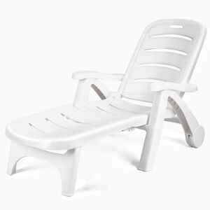 Adjustable Patio Recliner Chair with Wheels