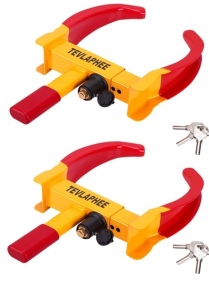 Tevlaphee Wheel Lock Set,Trailer Security Adjustable Tire LockAnti Theft Trailer Wheel Lock for Trailers Car SUV Boat MotorcycleGolf Cart, Like New, Retail - $59.99