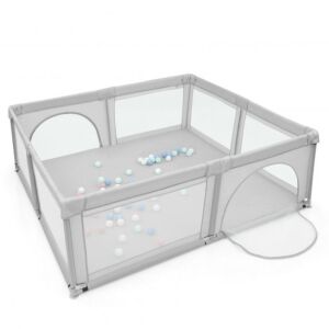 Large Playpen with 50 Ocean Balls - Gray