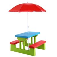 Kids Folding Picnic&nbsp;Table and Bench with Umbrella
