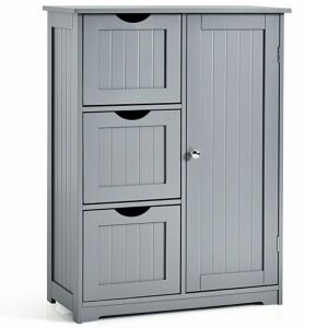 Bathroom Floor Cabinet with 3 Drawers and 1 Cupboard