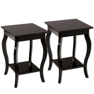 Set of (2) End Tables with Shelves