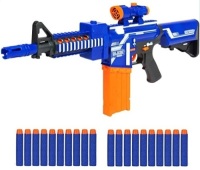 Motorized Foam Dart Blaster, Toy Combat Battle Set w/ Electric Motor, High-Capacity Drum, 20 Soft Darts, Long Distance Shooting - Multicolor
