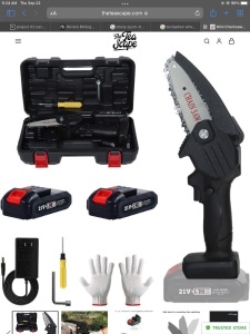 Mini Chainsaw Cordless, Tekchic 4 inch Portable ElectricHandheld Chain Saw 21V 2000mAh Battery-powered with2 Batteries for Wood Cutting and Tree Pruning, Like New, Retail - $67