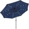 Solar LED Lighted Patio Umbrella w/ Tilt Adjustment, UV-Resistance - 10ft, Navy Blue