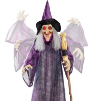 Wicked Wanda Standing Animatronic Witch with Sounds, LED Eyes - 5ft