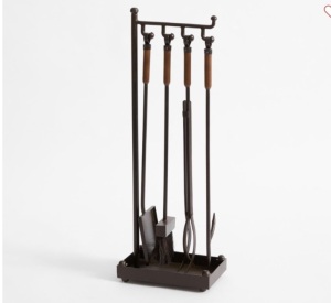 Industrial 5-Piece Fireplace Tool Set , Like New, Retail - $199