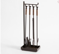 Industrial 5-Piece Fireplace Tool&nbsp;Set , Like New, Retail - $199