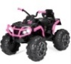 12V Kids Ride-On 4-Wheeler Quad ATV Car w/ 3.7mph Max, Bluetooth, Headlights, Pink