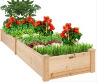 8x2ft Wooden Raised Garden Bed Planter for Garden, Lawn, Yard