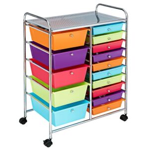 15-Drawer Utility Cart with Wheels