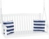 Wooden Curved Back Hanging Porch Swing Bench w/ Mounting Chains - 48in, White