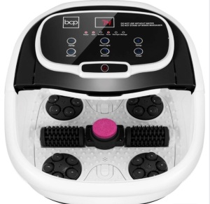 Automatic Heated Shiatsu Massage Foot Bath Spa w/ Pumice Stone, Black