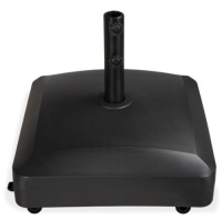 Fillable Mobile Umbrella Base Stand w/ 4 Wheels, 2 Locks, 137lb Capacity, Black