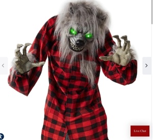 Howling Hudson Standing Animatronic Werewolf w/ Sounds, LED Eyes - 5ft, New, retail - $64.99