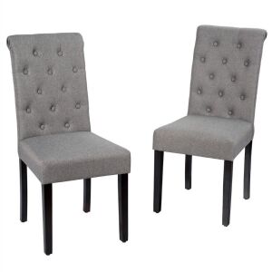 Set of (2) Tufted Dining Chairs