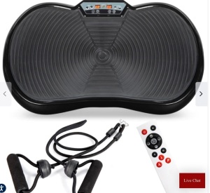 Vibration Plate Exercise Machine Full Body Fitness Platform w/ Bands, Like New, retail - $99.99