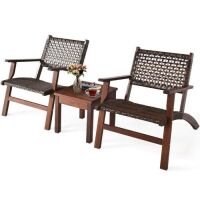 3-Piece&nbsp;Wooden Patio&nbsp;Furniture Set