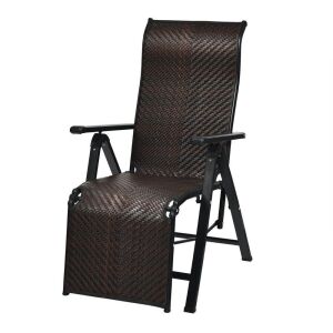 Adjustable Rattan Patio Recliner 