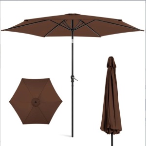 Outdoor Steel Market patio Umbrella Decoration w/ Tilt,Crank, Appears New 