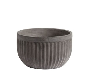 Concrete Fluted Planter, Grey, 19.75" Diam. x 12' H, Like New, retail - $149