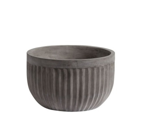 Concrete Fluted Planter, Grey,&nbsp;19.75" Diam. x 12' H, Like New, retail - $149