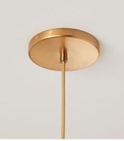 Sculptural Glass Pendant&nbsp;Canopy Damp UI, Pendant,&nbsp;Brushed Brass, Like New, retail - $139