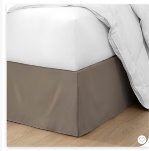 Tailored 15 inch Microfiber Taupe Full XL Bed Skirt by Bare Home, Like New, Retail - $21.99