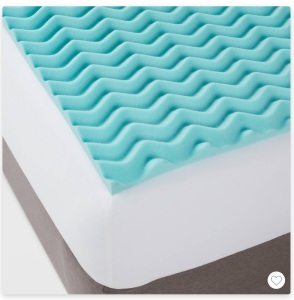 Queen 1.5" Reversible Wave Memory Foam Mattress Topper, Like New, Retail - $40